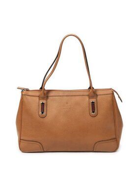 Gucci Principe Tote Tan Gray Calfskin Leather